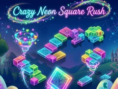 खेल Crazy Neon Square Rush ऑनलाइन