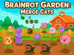 खेल Brainrot Garden. Merge Cats ऑनलाइन