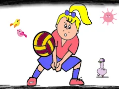 खेल Volleyball Fun Coloring ऑनलाइन