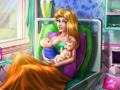 खेल Sleepy Princess Twins Birth ऑनलाइन