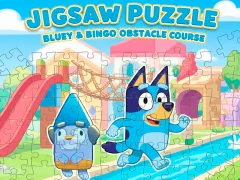 खेल Jigsaw Puzzle: Bluey & Bingo Obstacle Course ऑनलाइन