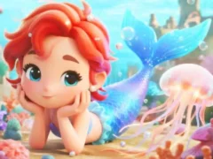 खेल Jigsaw Puzzle: Chibi Mermaid Marshmallow Jellyfish ऑनलाइन