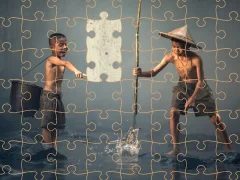 खेल Children Fishing Teamwork Jigsaw ऑनलाइन