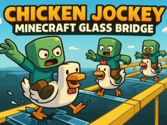 खेल Chicken Jockey: Minecraft Glass Bridge ऑनलाइन