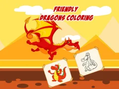 खेल Friendly Dragons Coloring ऑनलाइन