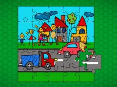 खेल Stick Family Fun Time Jigsaw ऑनलाइन