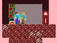 खेल Alex and Steve Nether ऑनलाइन