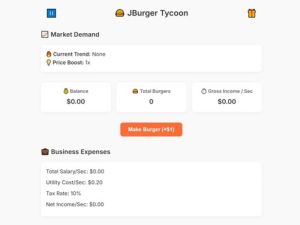 खेल Jburger Tycoon ऑनलाइन