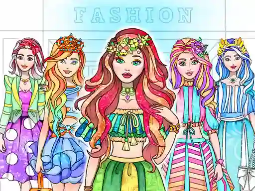 खेल Girl Coloring Dress Up Games ऑनलाइन