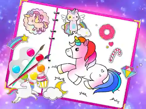खेल Fabulous Cute Unicorn Coloring Book ऑनलाइन