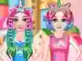 खेल Princesses Rainbow Unicorn Hair Salon ऑनलाइन