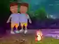 खेल Twins Escape From Night Forest ऑनलाइन