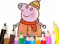 खेल Coloring Book: Mommy Pig Winter ऑनलाइन