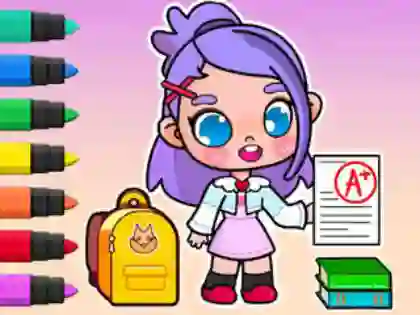 खेल Coloring Book: Avatar School Day ऑनलाइन