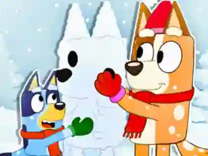 खेल Jigsaw Puzzle: Bluey Christmas Snowman ऑनलाइन