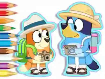 खेल Coloring Book: Bluey Camping ऑनलाइन