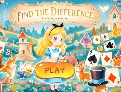 खेल Find The Differences: Alice In Wonderland ऑनलाइन