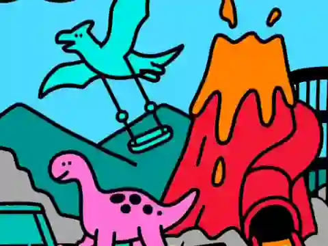 खेल Color By Code Dino Park ऑनलाइन