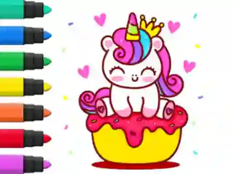 खेल Coloring Book: Unicorn Cupcake ऑनलाइन