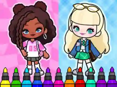 खेल Coloring Book: Aha World Sporty Girl ऑनलाइन