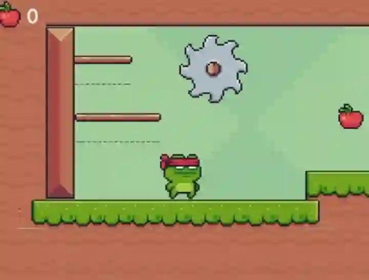 खेल Green Ninja Collects Apples ऑनलाइन