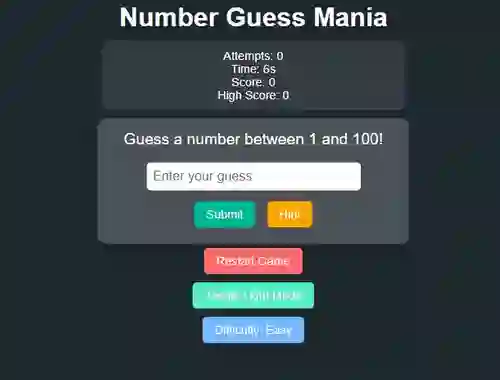 खेल Number Guess Mania ऑनलाइन
