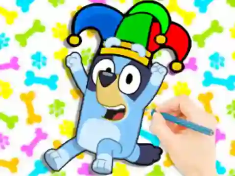 खेल Coloring Book: Clown Bluey ऑनलाइन