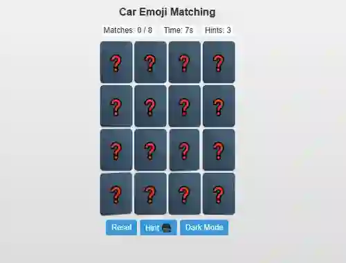 खेल Car Emoji Matching ऑनलाइन