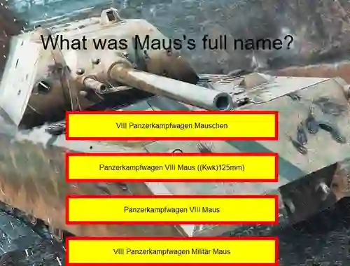 खेल Tank Quiz: Maus ऑनलाइन