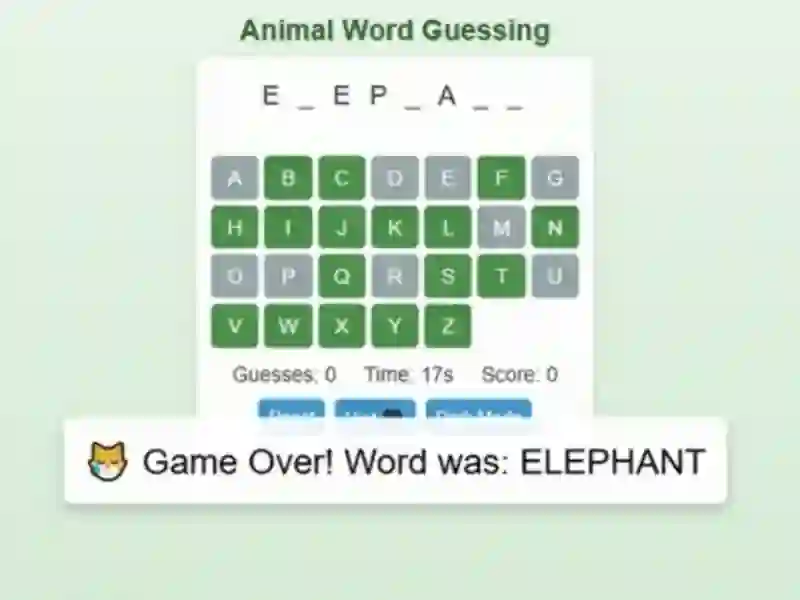 खेल Animal Word Guessing Game ऑनलाइन