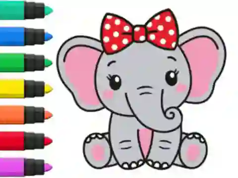 खेल Coloring Book: Elephant ऑनलाइन