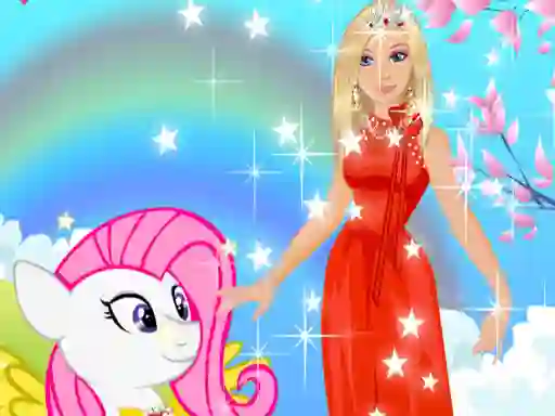 खेल Barbie and Pony Dressup ऑनलाइन
