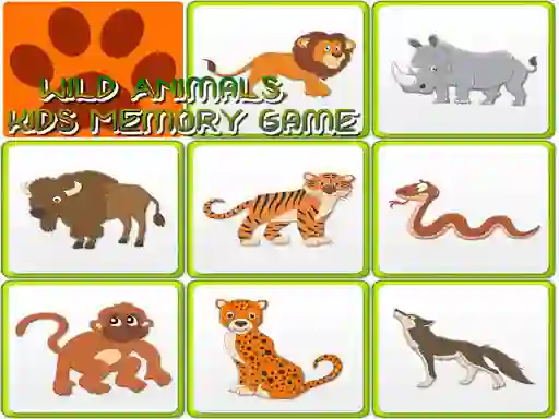 खेल Wild Animals Kids Memory game ऑनलाइन