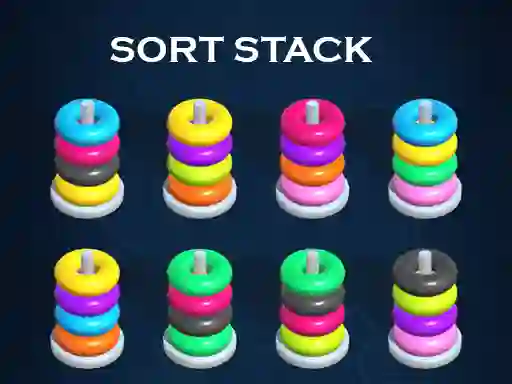 खेल Sort Stack color Hoop Game ऑनलाइन
