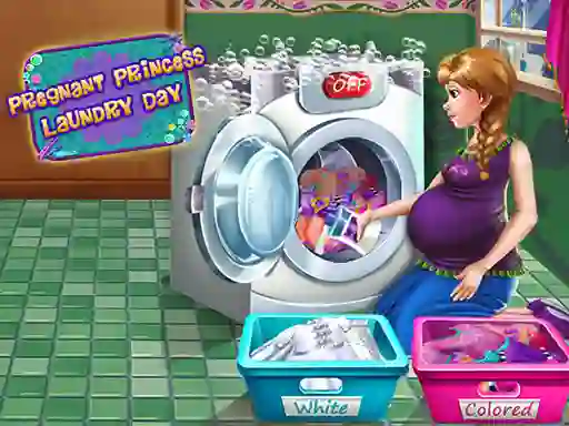 खेल Pregnant Princess Laundry Day ऑनलाइन