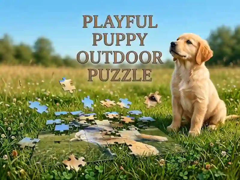 खेल Playful Puppy Outdoor Puzzle ऑनलाइन