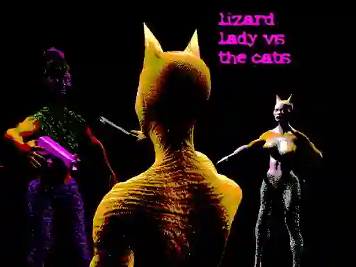 खेल Lizard Lady Vs The Cats ऑनलाइन