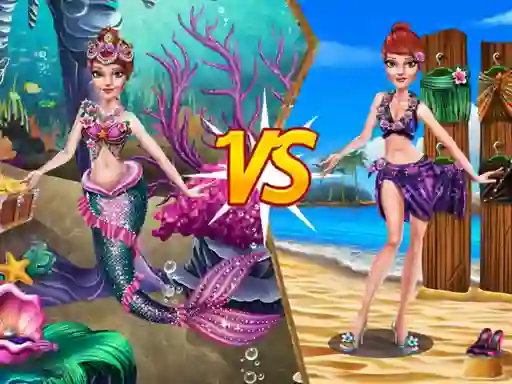 खेल Mermaid vs Princess Outfit ऑनलाइन