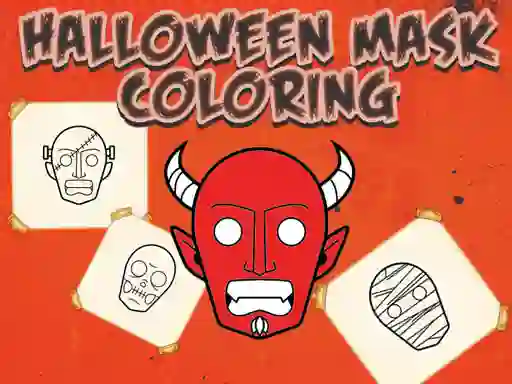 खेल Halloween Mask Coloring Book ऑनलाइन