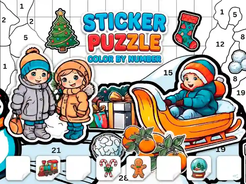 खेल Sticker Book Puzzle: Color By Number ऑनलाइन