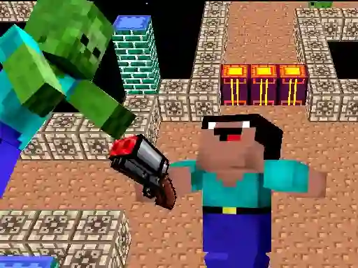 खेल Space Adventure: Noobiks Battle vs Zombies ऑनलाइन