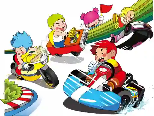 खेल Cartoon Kart Puzzle ऑनलाइन