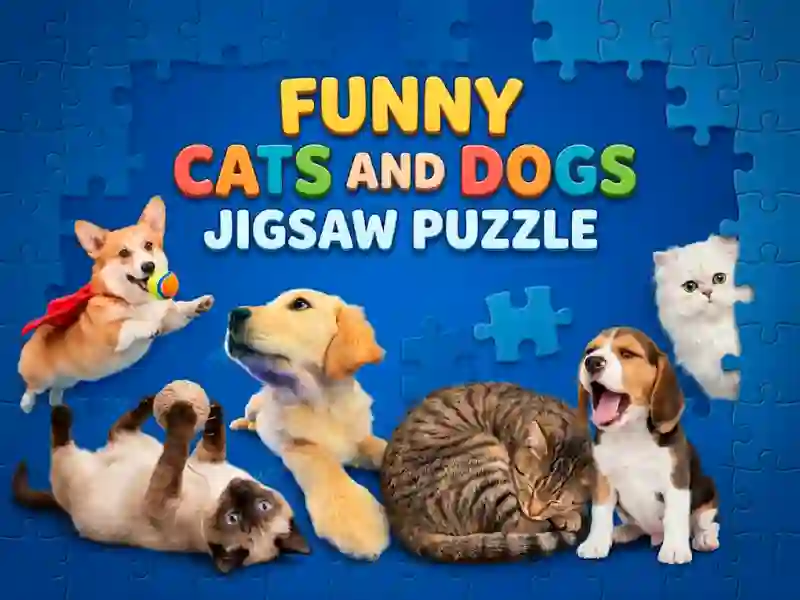 खेल Funny Cats And Dogs Jigsaw Puzzle ऑनलाइन