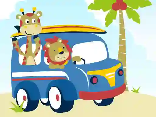 खेल Cute animals with cars difference ऑनलाइन