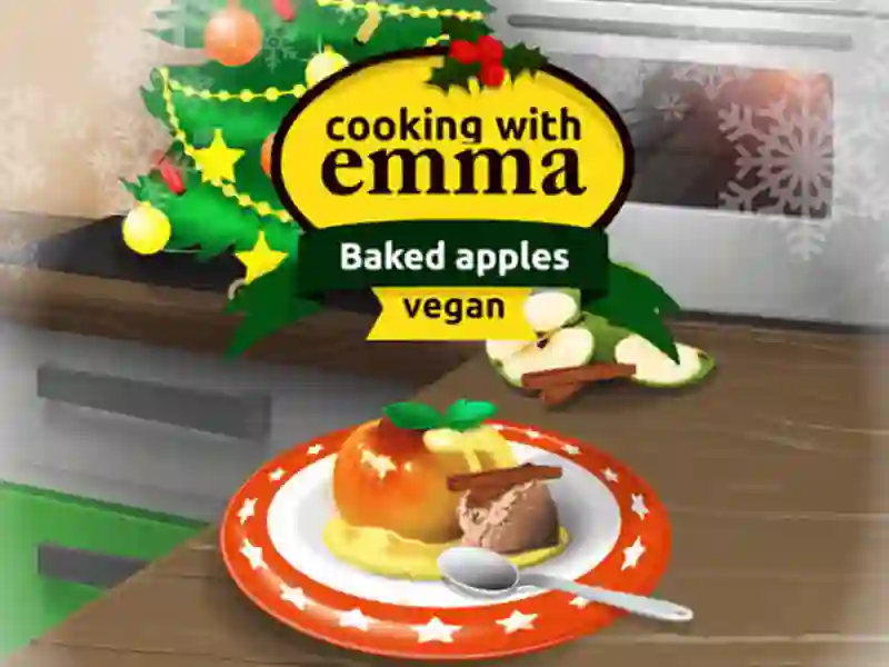 खेल Cooking with Emma Baked Apples vegan ऑनलाइन