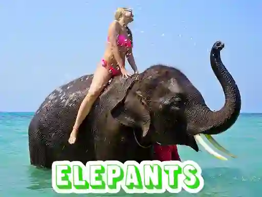 खेल Elephants Puzzle ऑनलाइन
