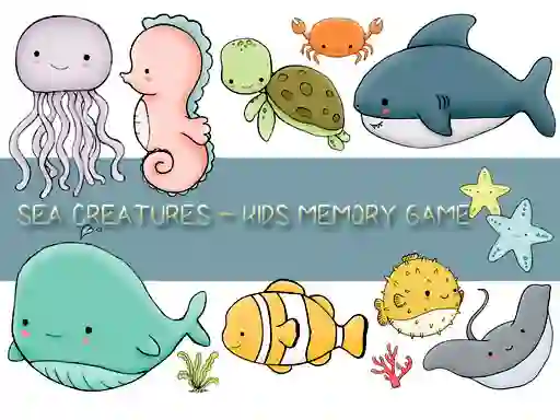 खेल Kids Memory Sea Creatures ऑनलाइन