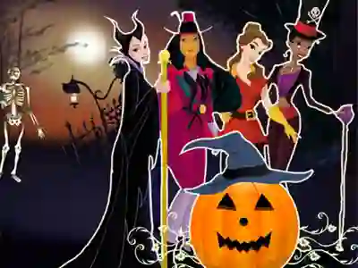 खेल Princesses Halloween Night ऑनलाइन