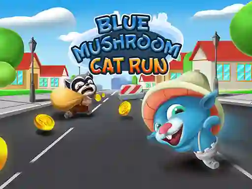 खेल Blue Mushroom Cat Run ऑनलाइन
