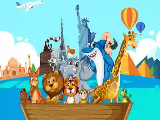 खेल Crazy Friends Travel The World Puzzle ऑनलाइन